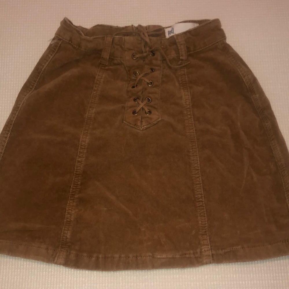 Corduroy tan mini skirt